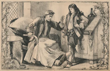 Crusoe conseillé par son père, vers 1870