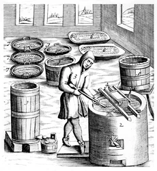 Cristallisation du salpêtre, nitrate de potassium, ou KN03, 1683