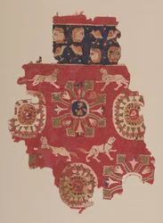 Fragment de rideau avec des panthères, 500s