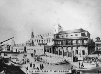 Douane et quais, La Havane, Cuba, 1841, [c1910]