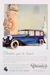Publicité pour la voiture Daimler Straight 8, 1935