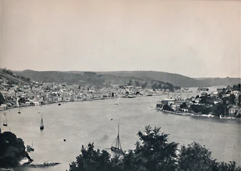 Dartmouth - Vue générale, montrant le Britannia Floating Naval College, 1895