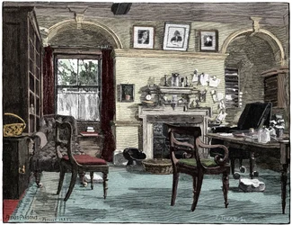 Le bureau de Darwin à Down House, sa maison près de Beckenham, Kent, 1883