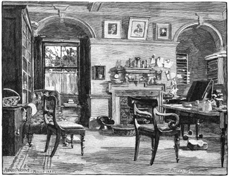 Le bureau de Darwin à Down House, sa maison près de Beckenham, Kent, 1883