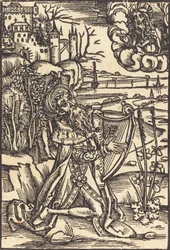 David jouant de la harpe, vers 1500