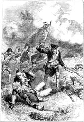 Mort du major Pitcairn, bataille de Bunker Hill, Boston, Massachusetts, 1775 c1880