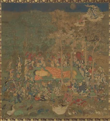Mort du Bouddha historique Nehan-zu, XIVe siècle