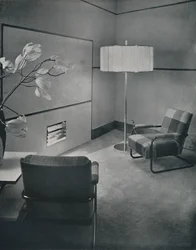 Studio de débats à Broadcasting House, Londres, 1933