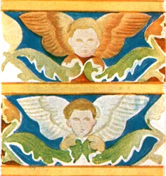 Décoration dans la basilique Saint-François, Assise, Italie, 1928