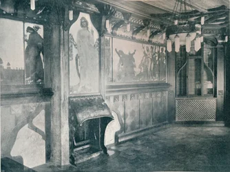 Décorations pour une salle de musique par Fritz Erler, vers 1899