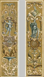 Peinture décorative au Louvre, Paris, France, 1928