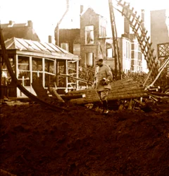 Gare de Deinze, Flandre, Belgique, vers 1914-1918