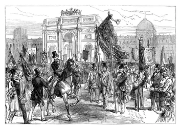 Manifestation des francs-maçons parisiens, France, 1870, fin du XIXe siècle