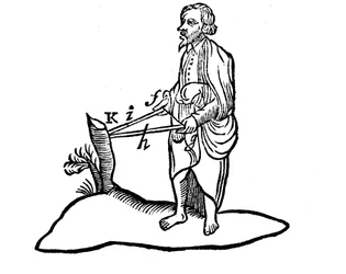 Illustration de Descartes sur la perception de la distance d