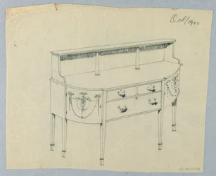 Conception pour buffet avec ornement néoclassique, octobre 1900