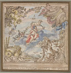 Conception pour un plafond : Mars et Aries, 1700s