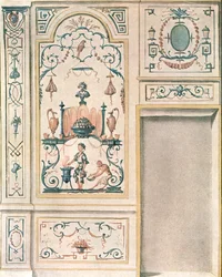 Conception pour un mur de salle à manger, France, 1928