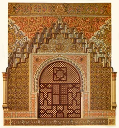 Détail des fenêtres latérales dans la salle des Deux Sœurs, 1907