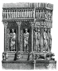 Détail du portail de Saint-Trophime, Arles, 12e siècle, 1870