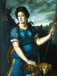 Diane la Chasseresse avec ses deux chiens, 16ème siècle