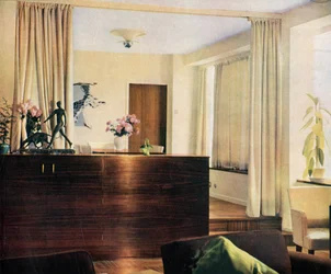 Alcôve à manger dans le salon de Sun House, Hampstead, Londres, 1937