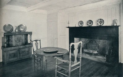 Salle à manger, vers 1800, de la maison Shenk, Long Island, 1930