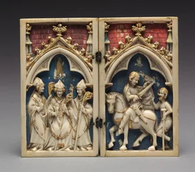 Diptyque avec des scènes de la vie de Saint Martin de Tours : La consécration de Saint Martin