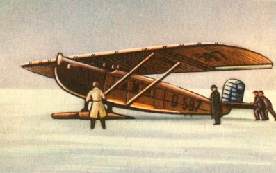 Avion Dornier Merkur avec skis à neige, années 1920, 1932