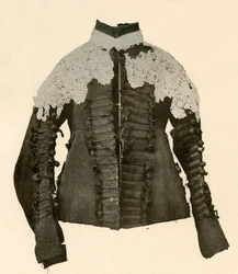 Pourpoint en drap noir orné de galons de soie et de boutons au crochet, XVIIe siècle, 1937