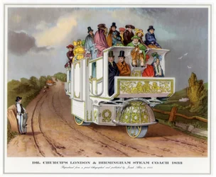 Le carrosse à vapeur de Londres et Birmingham du Dr Church, 1833