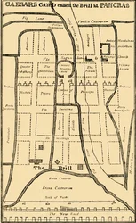 Plan du camp de St. Pancras par Dr. Stukeley, vers 1750, vers 1876