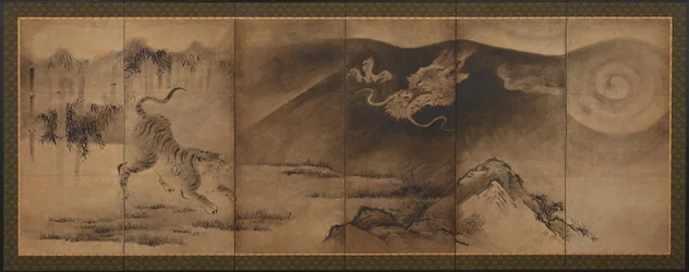 Dragon et tigre, période Momoyama ou Edo, XVIIe siècle