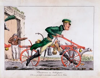 Draisienne ou vélocipède remplaçant les chevaux dans le service postal français