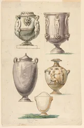 Dessin, Dessins pour des urnes dans le style antique, fin du XVIIIe siècle