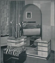 Coiffeuse et tabouret conçus pour les Frankl Galleries, Inc.