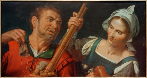 Joueur de cornemuse et une femme