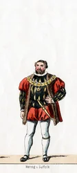 Duc de Suffolk, costume pour la pièce de Shakespeare, Henri VIII, XIXe siècle