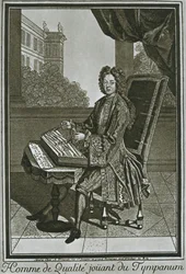 Tympanon dulcimer, gravure française du XVIIe siècle, 1948