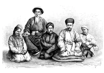 Dungans et Taranchis, types et costumes, vers 1890