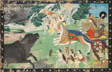 Durga tuant Mahisha, c. 1830
