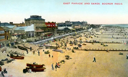 East Parade et Sands, Bognor Regis, West Sussex, 1950