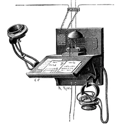 Transmetteur Edison et récepteur à couronne de poney, New York, vers 1891