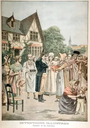 Edward Jenner 1749-1823 médecin anglais, vaccinant un enfant avec du sérum de variole bovine