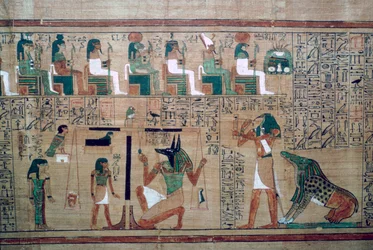 Papyrus égyptien avec une représentation de la 