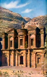 El Deir le Monastère, Pétra, Jordanie, vers 1924