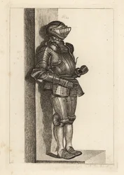 Élégante armure cannelée apportée par Lord Warwick d