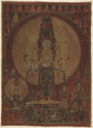 Bodhisattva de la compassion Avalokiteshvara à onze têtes et mille bras, vers 1500