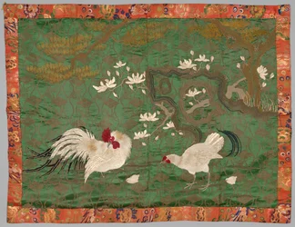 Fukusa brodé, fin des années 1800-début des années 1900