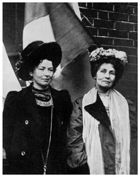 Emmeline Pankhurst, suffragette britannique, et sa fille Christabel, début du 20ème siècle
