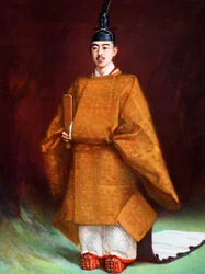 Empereur Hirohito dans ses vêtements de couronnement, c1924-1926